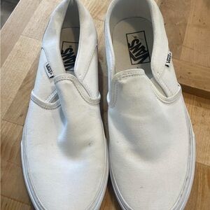 Vans Classic White Canvas Slip-Ons